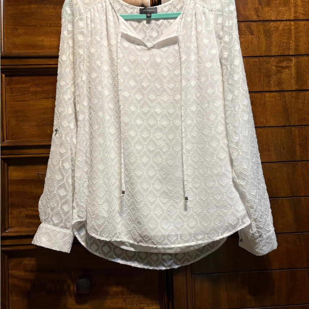 The Limited White Textured Blouse